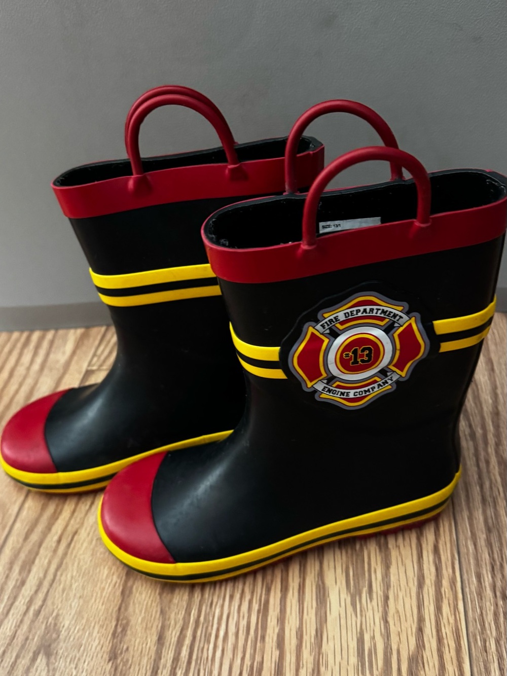 Kids Fire Department Rain Boots size 13/1
